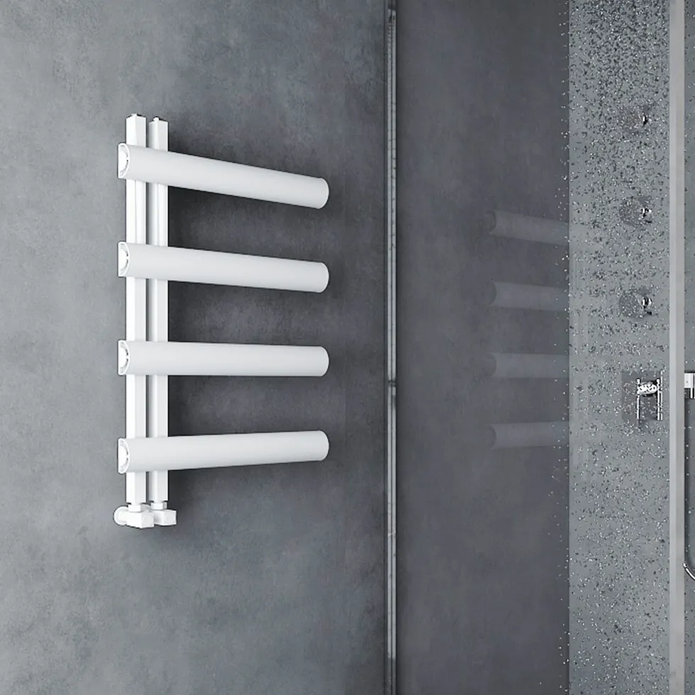 Carisa Moon L Offset Aluminium Heated Towel Rail