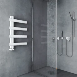 Carisa Moon L Offset Aluminium Heated Towel Rail