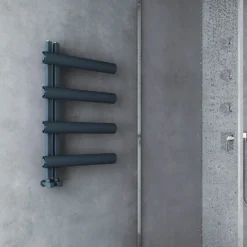 Carisa Moon L Offset Aluminium Heated Towel Rail
