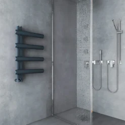 Carisa Moon L Offset Aluminium Heated Towel Rail