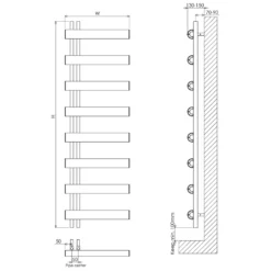 Carisa Moon L Offset Aluminium Heated Towel Rail