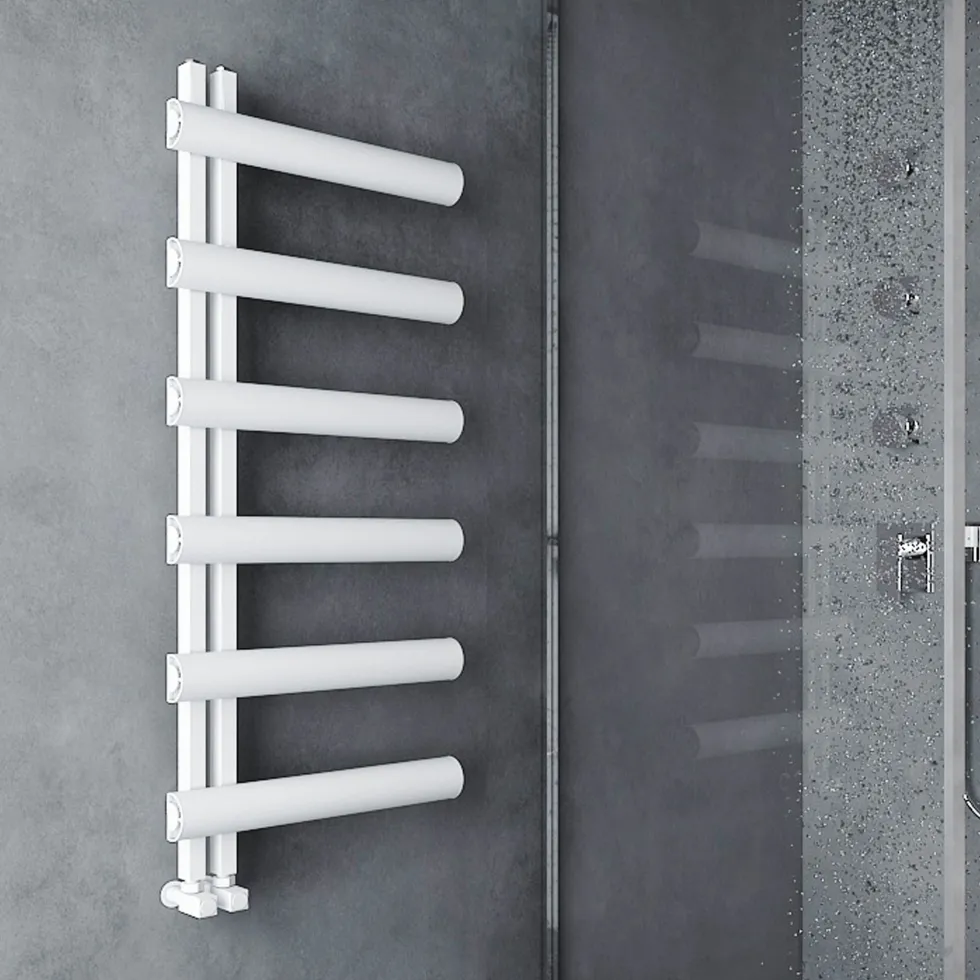 Carisa Moon L Offset Aluminium Heated Towel Rail