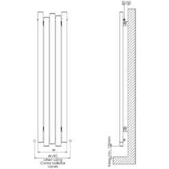 Carisa Motion Single Oval Panel Horizontal Aluminium Radiator