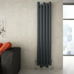 Carisa Motion Single Oval Panel Vertical Aluminium Radiator