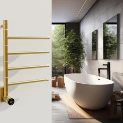 Carisa Neo Stainless Steel Swivel Bar Electric Heated Towel Rail