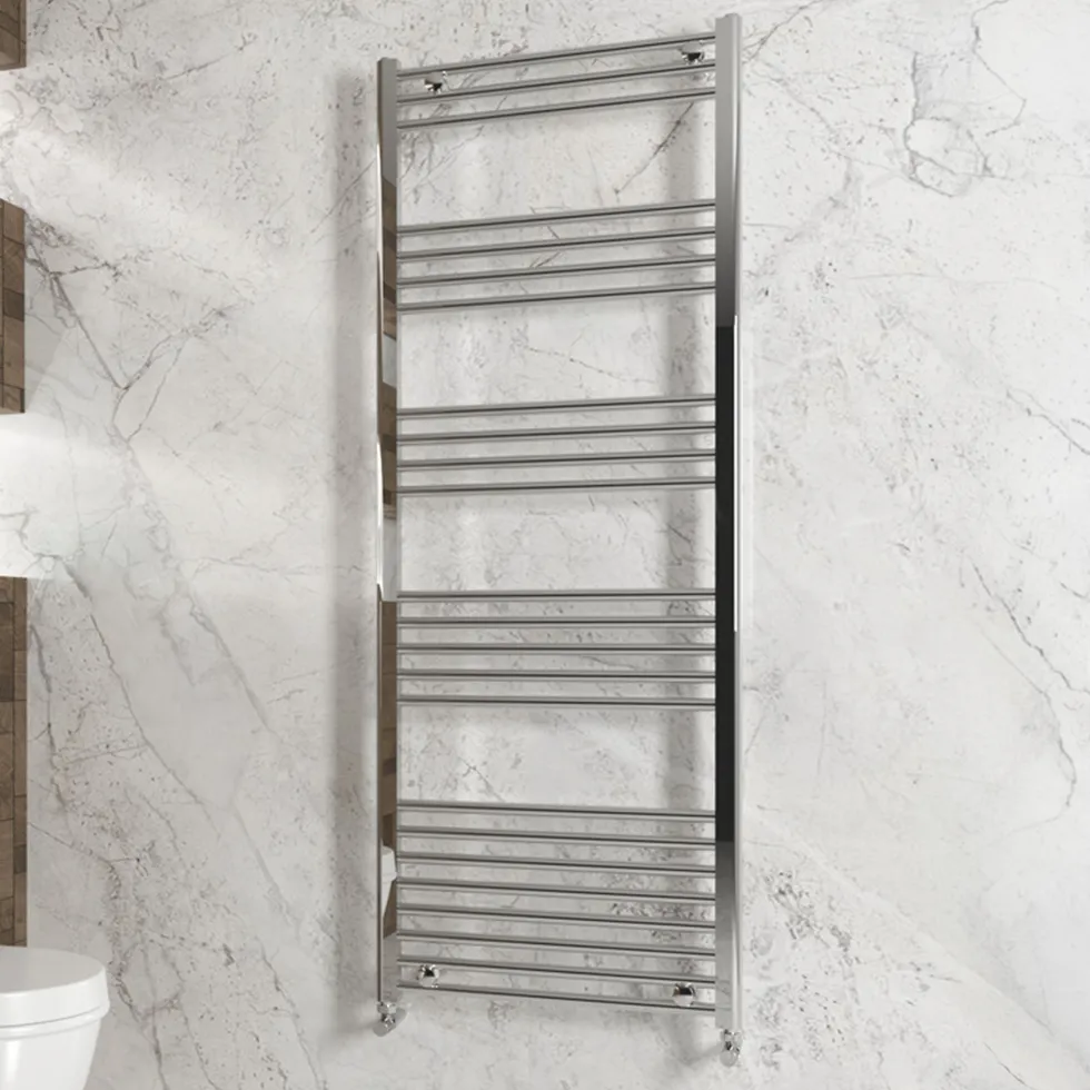 Carisa Nile Flat Vertical Steel Ladder Heated Towel Rail