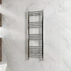 Carisa Nile Flat Vertical Steel Ladder Heated Towel Rail