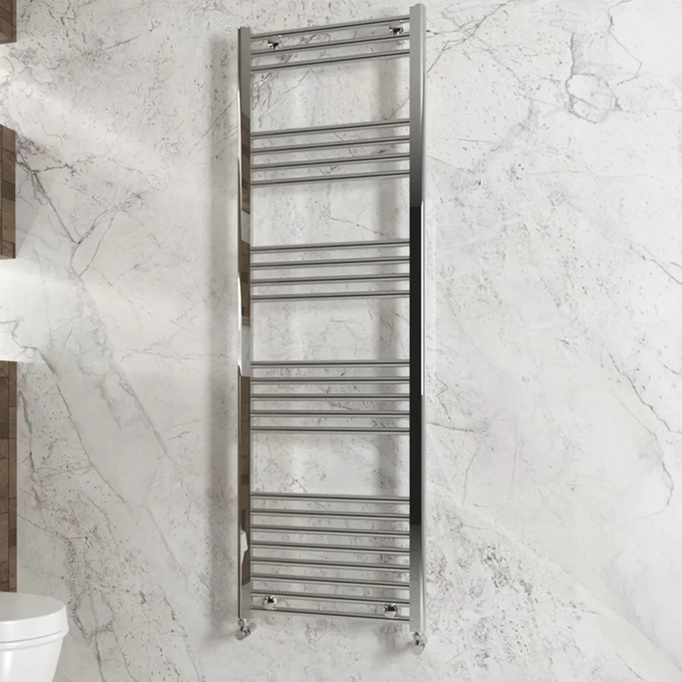 Carisa Nile Flat Vertical Steel Ladder Heated Towel Rail
