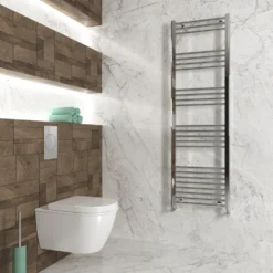 Carisa Nile Flat Vertical Steel Ladder Heated Towel Rail