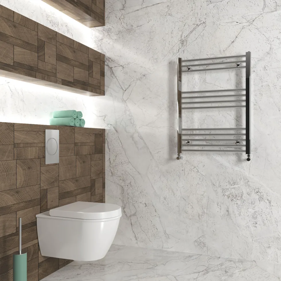 Carisa Nile Flat Vertical Steel Ladder Heated Towel Rail