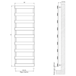 Carisa Ninova Bath Aluminium Ladder Heated Towel Rail