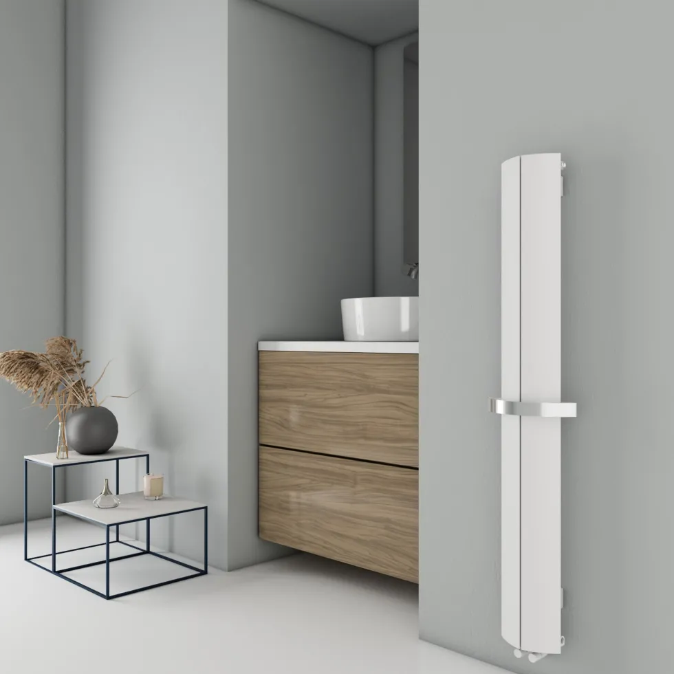 Carisa Nixie Bath Designer Aluminium Vertical Radiator & Towel Rail