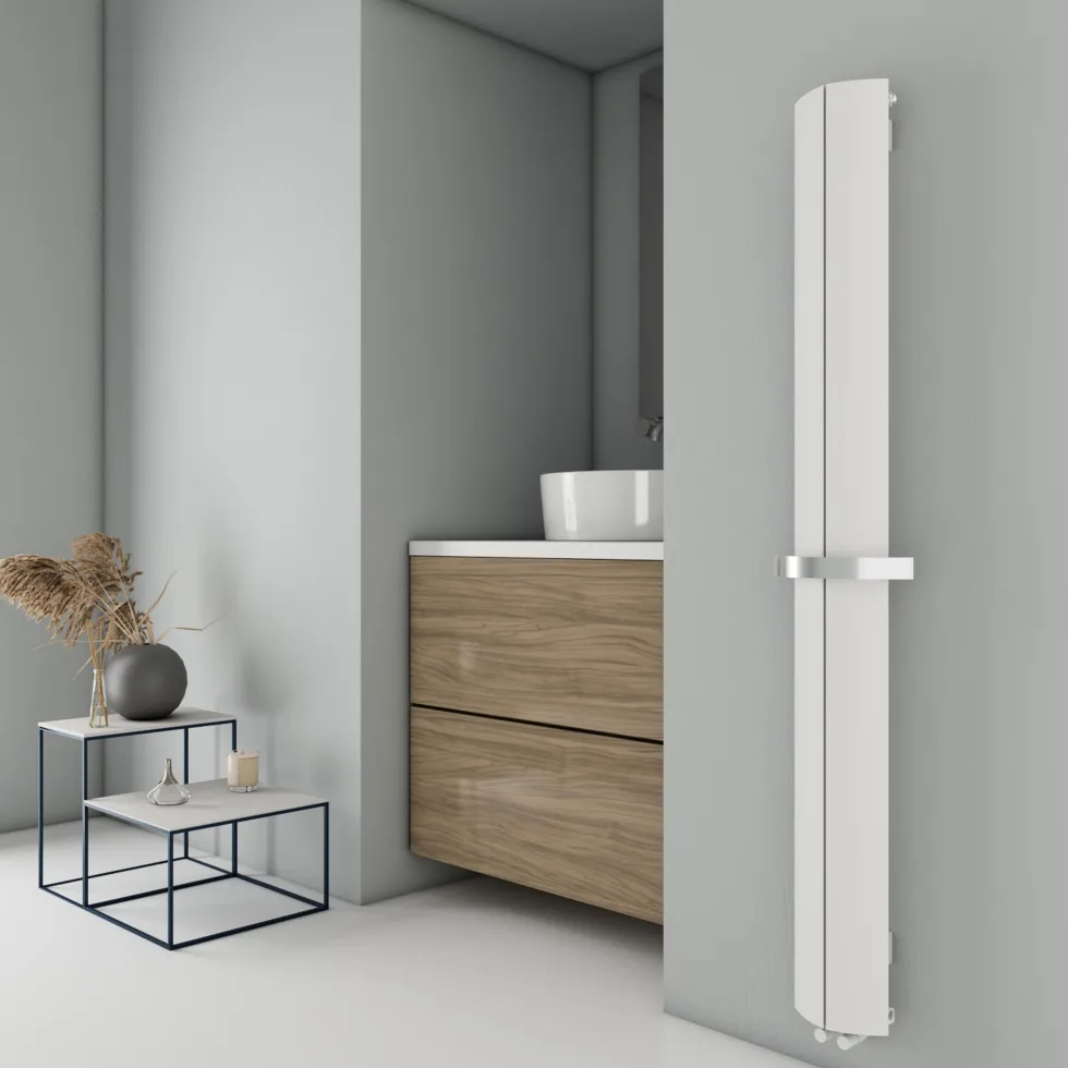 Carisa Nixie Bath Designer Aluminium Vertical Radiator & Towel Rail