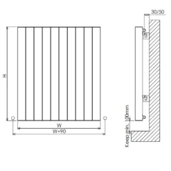 Carisa Otto Oval Single Panel Horizontal Aluminium Radiator