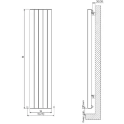 Carisa Otto Oval Single Panel Vertical Aluminium Radiator