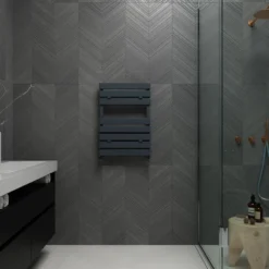 Carisa Plata Bath Flat Panel Aluminium Heated Towel Rail
