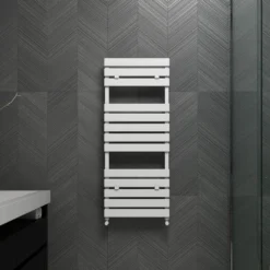 Carisa Plata Bath Flat Panel Aluminium Heated Towel Rail