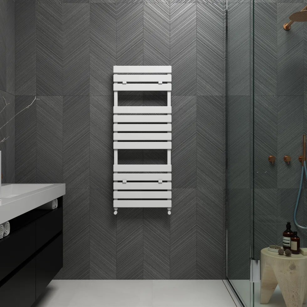 Carisa Plata Bath Flat Panel Aluminium Heated Towel Rail