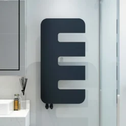 Carisa Rex Offset Single Panel Steel Designer Heated Towel Rail