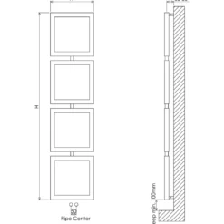 Carisa Ruma Stainless Steel Designer Heated Towel Rail