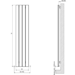 Carisa Step Vertical Single Panel Aluminium Radiator