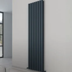 Carisa Tallis Oval Double Panel Vertical Aluminium Radiator