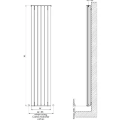 Carisa Tallis Oval Double Panel Vertical Aluminium Radiator
