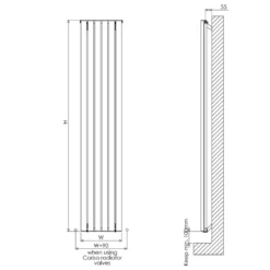 Carisa Tallis Oval Single Panel Vertical Aluminium Radiator