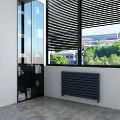 Carisa Tallis XL Oval Double Panel Horizontal Aluminium Radiator