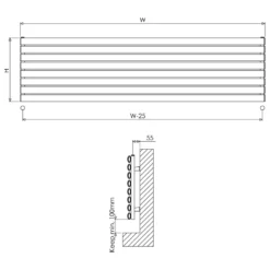 Carisa Tallis XL Oval Single Panel Horizontal Aluminium Radiator