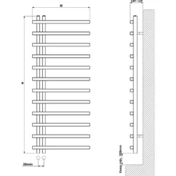 Carisa Terra L Offset Aluminium Heated Towel Rail