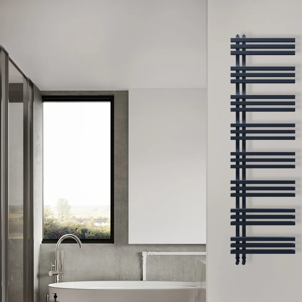 Carisa Terra Offset Aluminium Heated Towel Rail