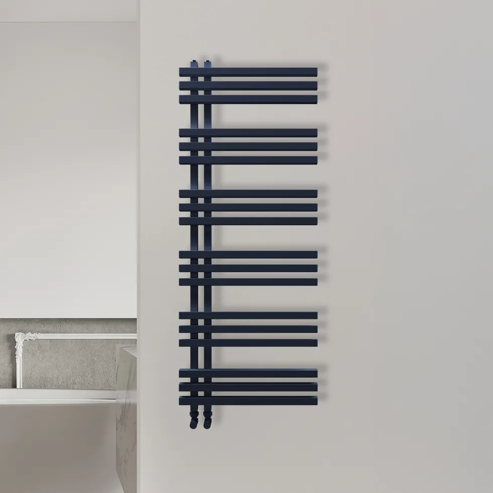 Carisa Terra Offset Aluminium Heated Towel Rail