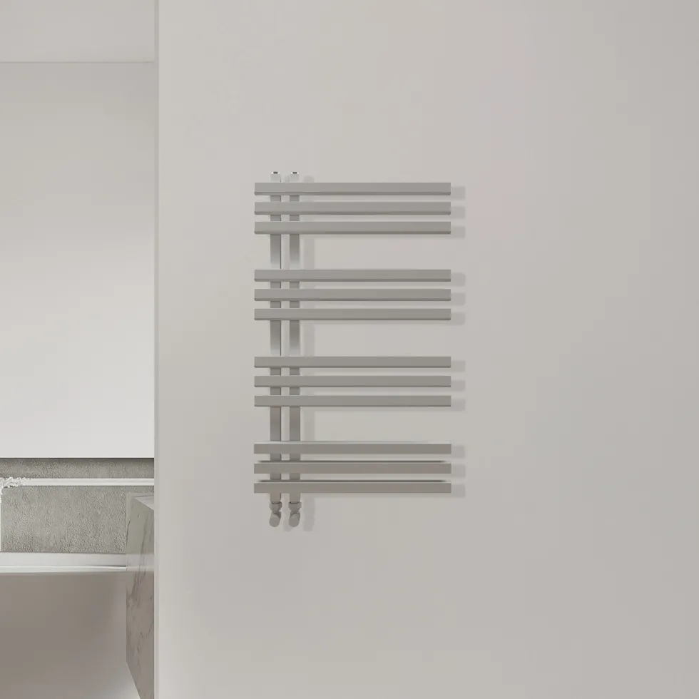 Carisa Terra Offset Aluminium Heated Towel Rail