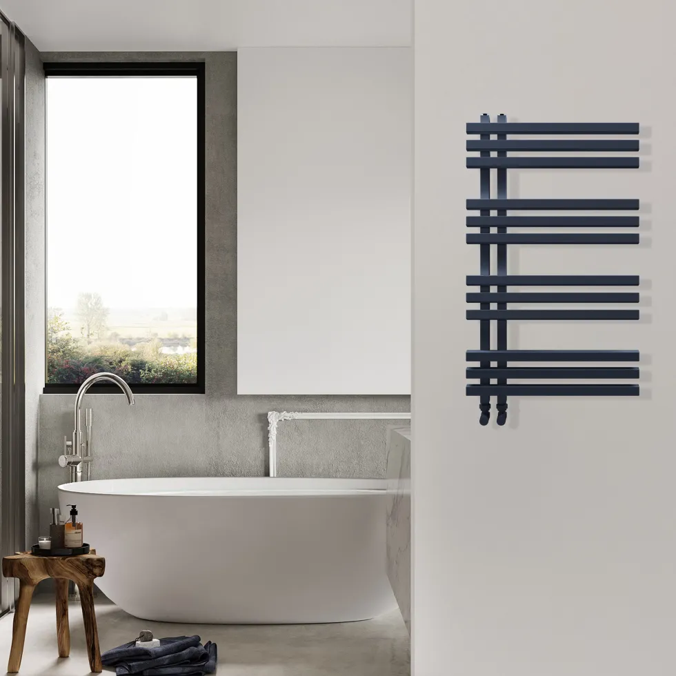 Carisa Terra Offset Aluminium Heated Towel Rail