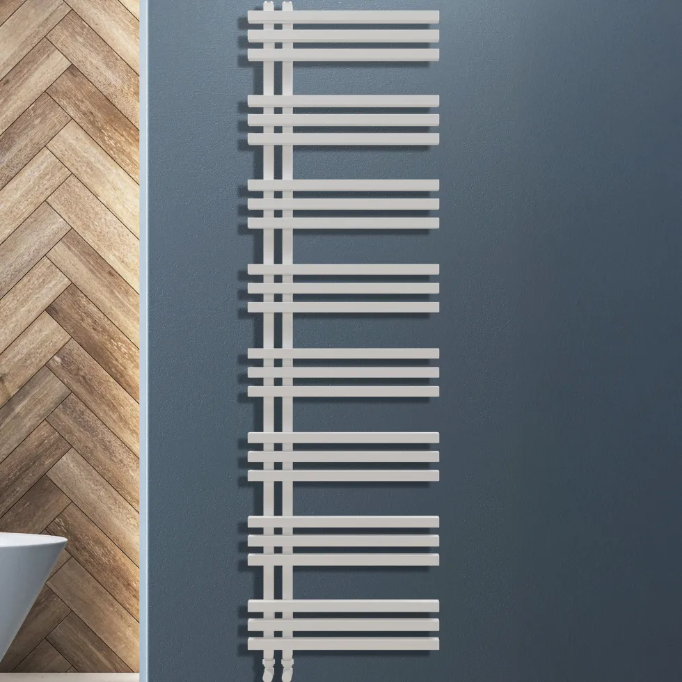 Carisa Terra Offset Aluminium Heated Towel Rail