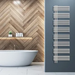 Carisa Terra Offset Aluminium Heated Towel Rail