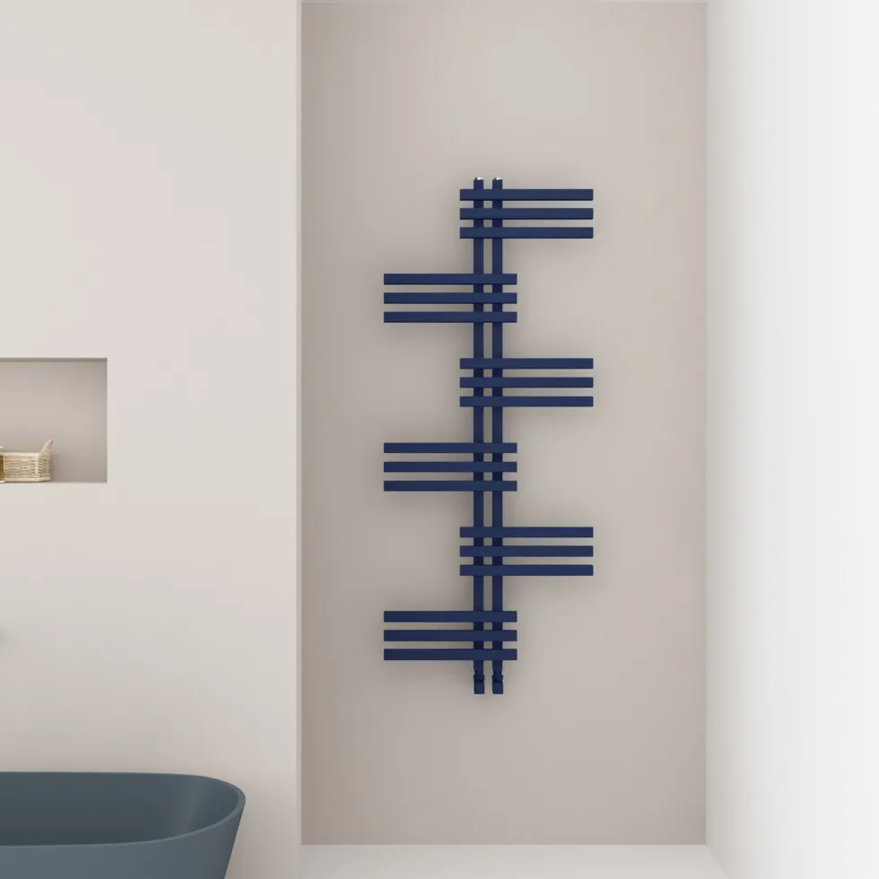 Carisa Unico Offset Aluminium Designer Heated Towel Rail