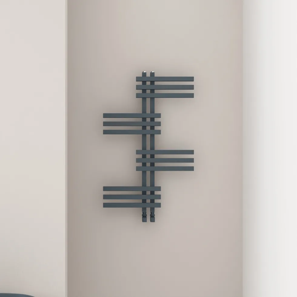 Carisa Unico Offset Aluminium Designer Heated Towel Rail