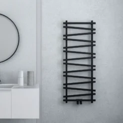 Carisa Vivek Angled Designer Aluminium Heated Towel Rail