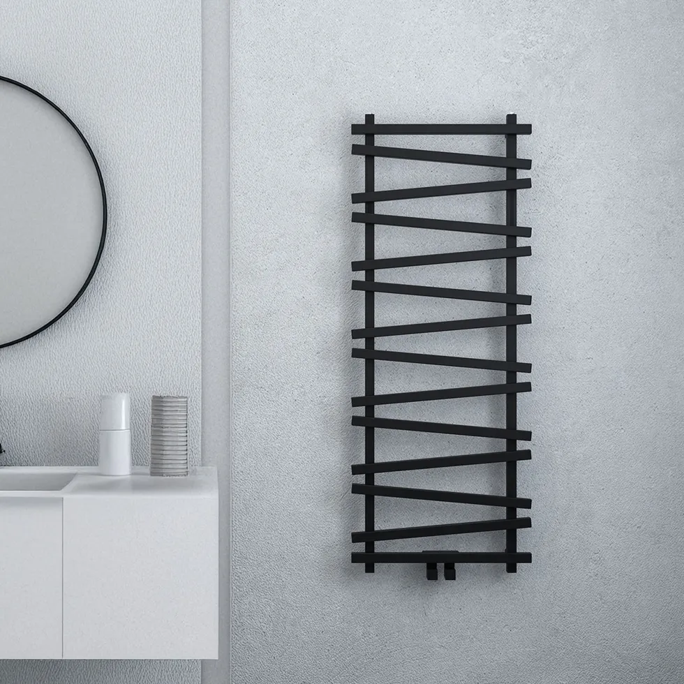 Carisa Vivek Angled Designer Aluminium Heated Towel Rail