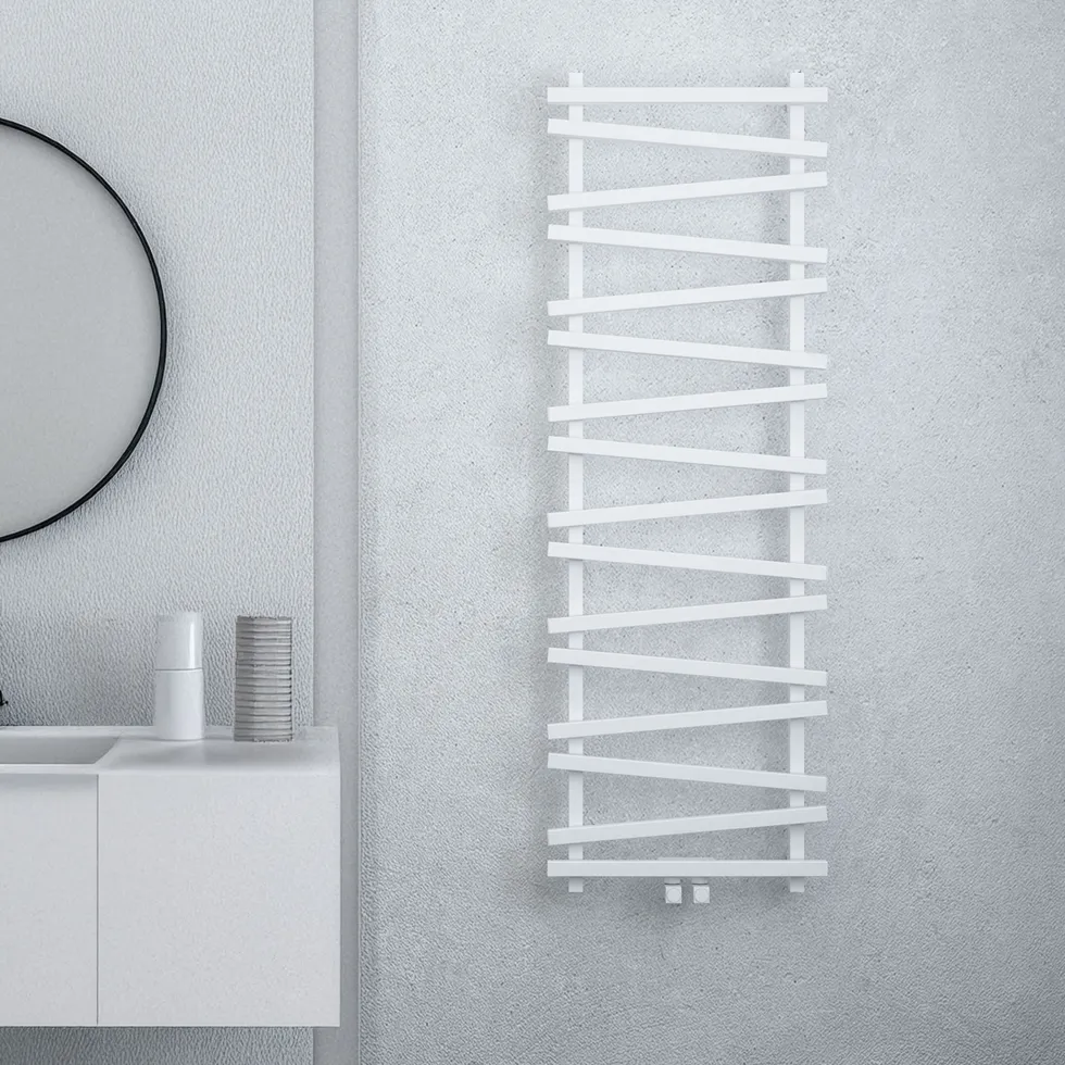Carisa Vivek Angled Designer Aluminium Heated Towel Rail