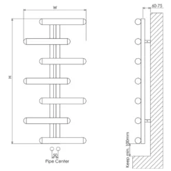 Carisa Vivi Offset Stainless Steel Designer Heated Towel Rail