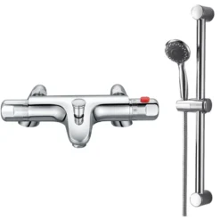 Clara Thermostatic Bath Shower Mixer & Slide Rail Kit
