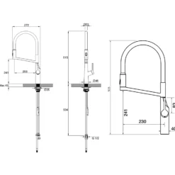 Clearwater Alasia Semi-Professional Kitchen Pull Out Spray Tap