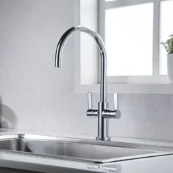 Clearwater Auva Twin Lever Mono Kitchen Mixer Tap