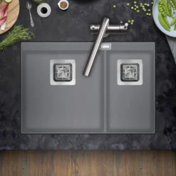Clearwater Capri 1.75 Bowl Granite Composite Inset/Undermount Kitchen Sink - 650 x 455mm
