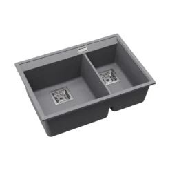 Clearwater Capri 1.75 Bowl Granite Composite Inset/Undermount Kitchen Sink - 650 x 455mm