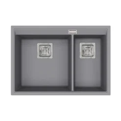 Clearwater Capri 1.75 Bowl Granite Composite Inset/Undermount Kitchen Sink - 650 x 455mm