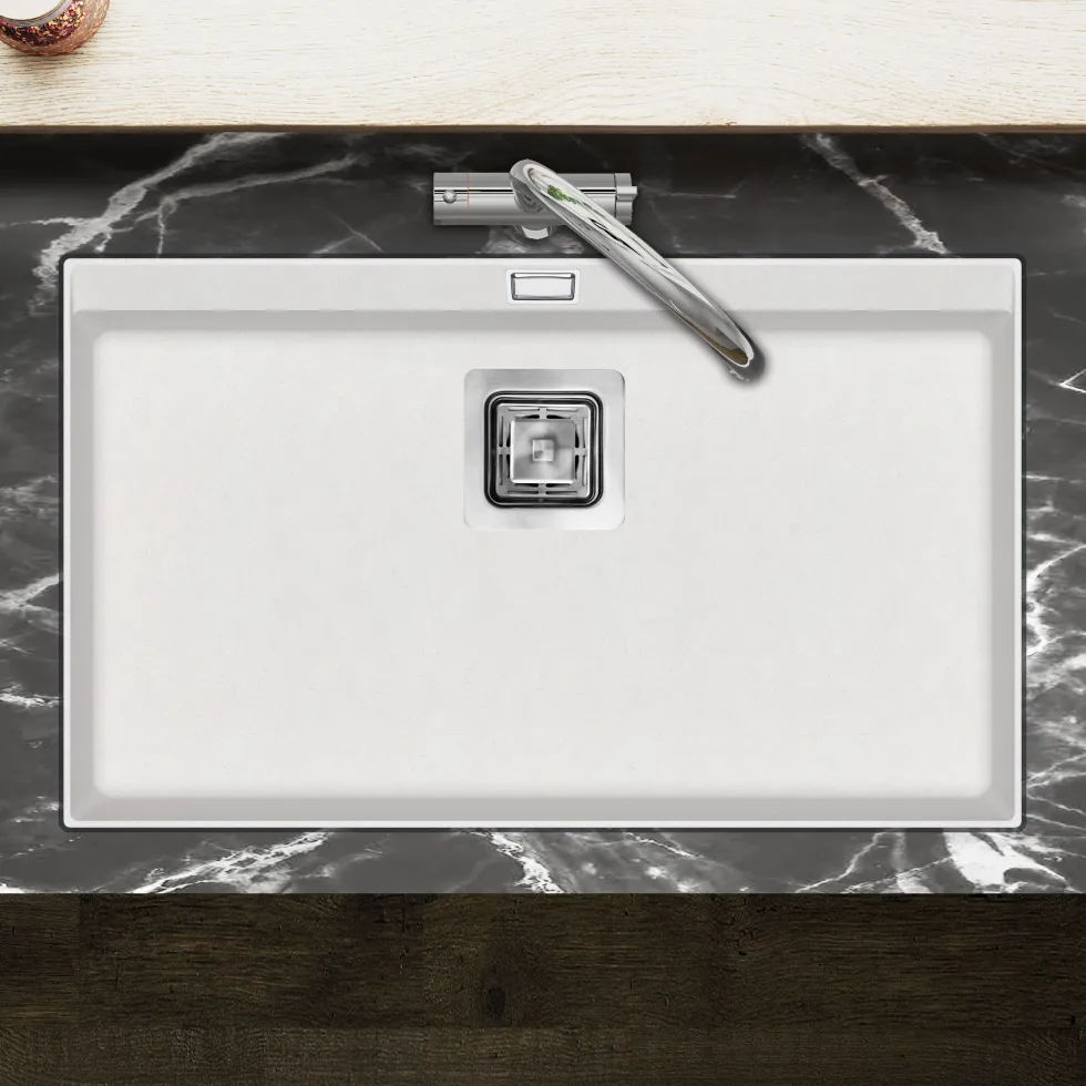 Clearwater Capri 1 Bowl Granite Composite Inset/Undermount Kitchen Sink - 740 x 455mm